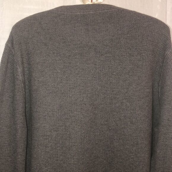 Michael Kors L Cotton Gray Waffle Knit Crewneck Pullover Thermal - Picture 6 of 16
